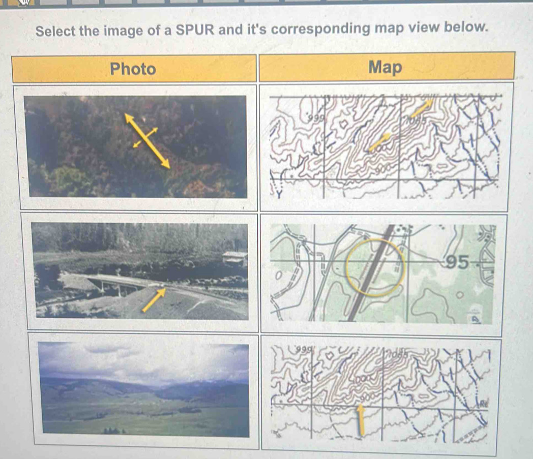 Select the image of a SPUR and it's corresponding map view below. Photo ...