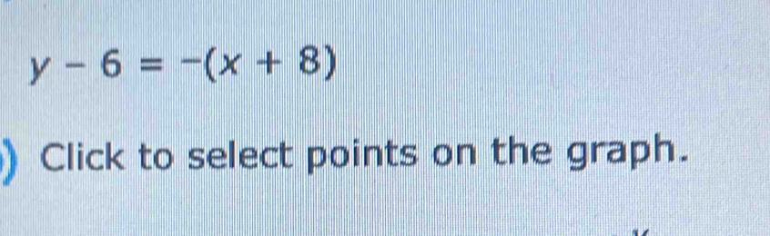 y-6=-(x+8)
) Click to select points on the graph.