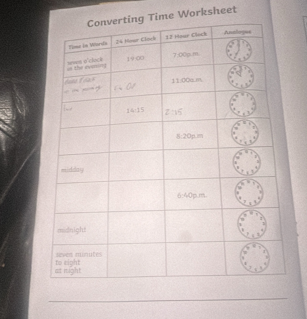 Worksheet
_