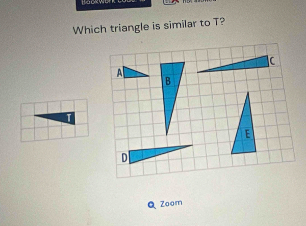 Bookw 
Which triangle is similar to T? 
T 
Zoom