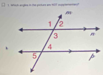 Which angles in the picture are NOT supplementary?