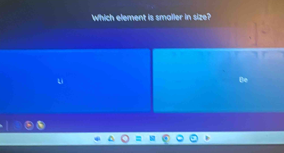 Which element is smaller in size?