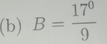 B= 17°/9 