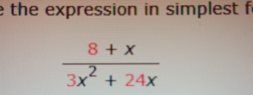 the expression in simplest f