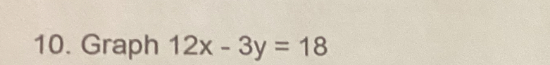 Graph 12x-3y=18