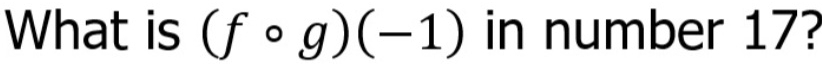 What is (fcirc g)(-1) in number 17?