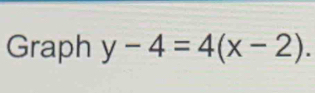 Graph y-4=4(x-2).