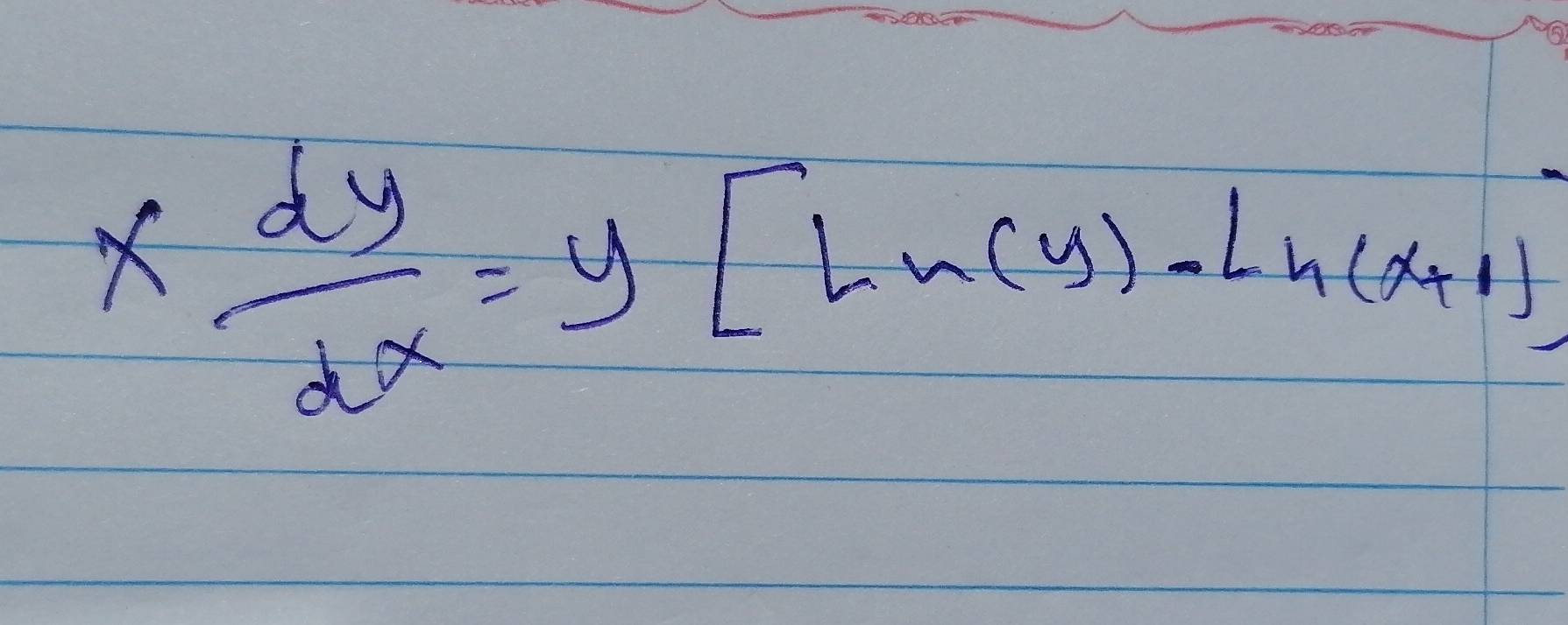 *  dy/dx =y[Ln(y)-L_n(x+1)]