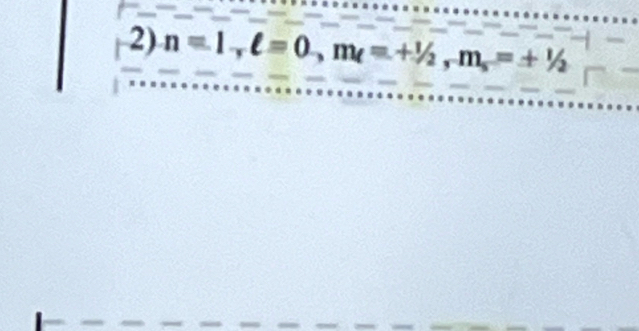 n=l, ell =0, m_t=+^1/_2, m_s=± ^1/_2