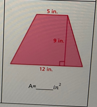 A= _  in^2