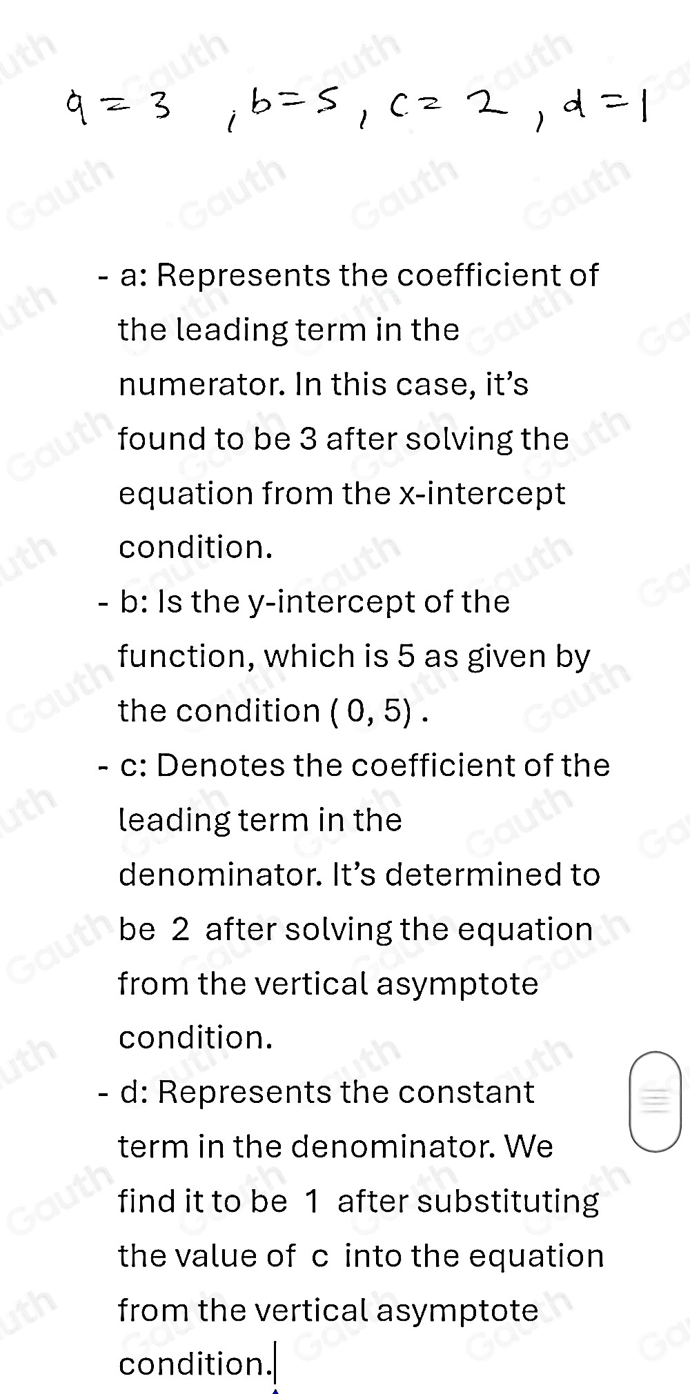 Solved: It is given that y=R(x)= (ax+b)/cx+d , where a, b, c and d are ...