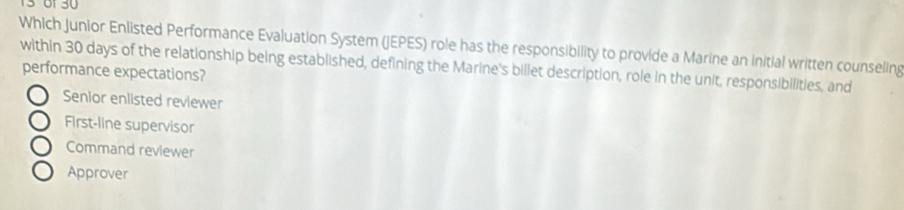 Solved: 13 6f 30 Which Junior Enlisted Performance Evaluation System ...