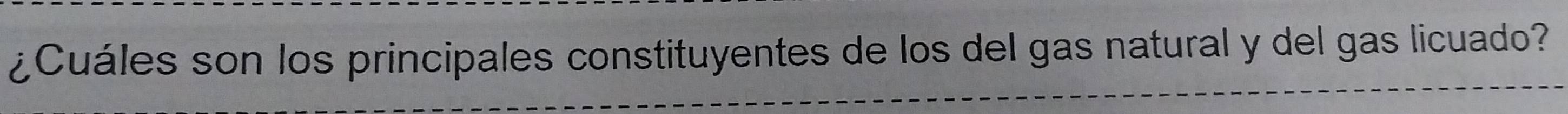 ¿Cuáles son los principales constituyentes de los del gas natural y del gas licuado?