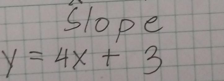 slope
y=4x+3