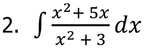 ∈t  (x^2+5x)/x^2+3 dx