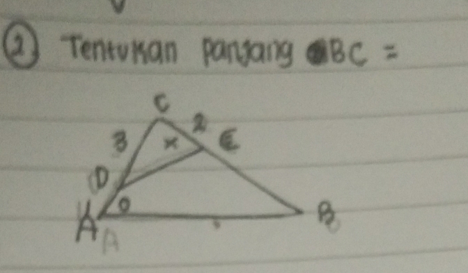 ② Tentuman pangang BC =