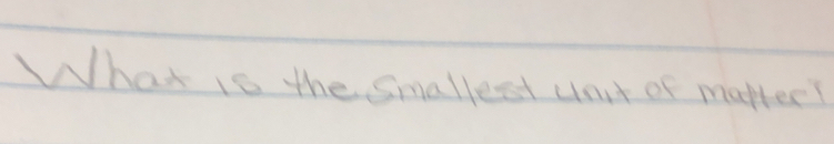 What is the smallest uout of matter?