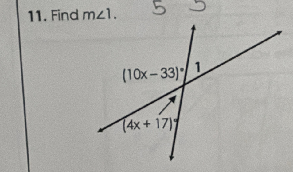 Find m∠ 1.