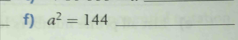 a^2=144 _