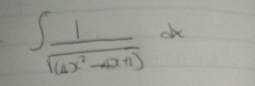 ∈t  1/sqrt(4x^2-4x+1) dx