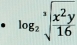 log _2sqrt[3](frac x^2y)16