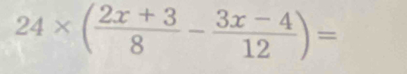 24* ( (2x+3)/8 - (3x-4)/12 )=