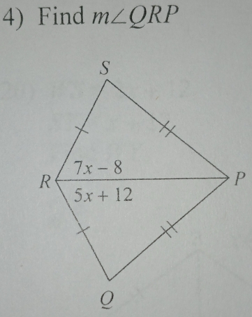 Find m∠ QRP