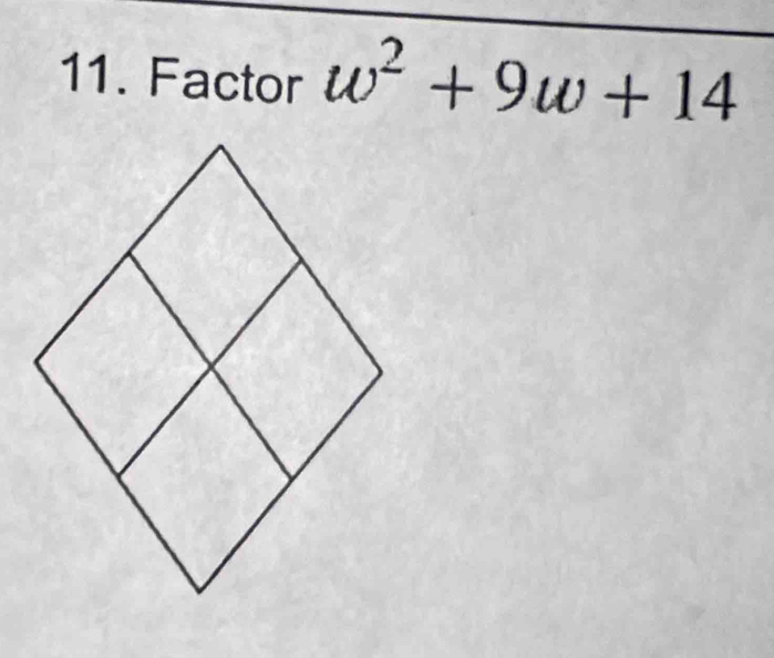 Factor w^2+9w+14