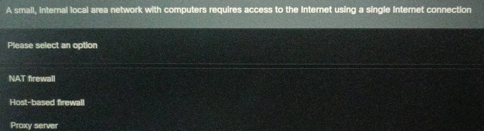 Solved: A small, internal local area network with computers requires ...