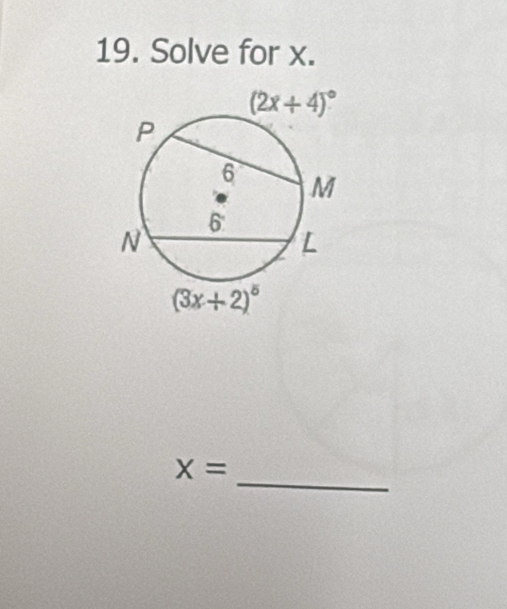 Solve for x.
_
X=