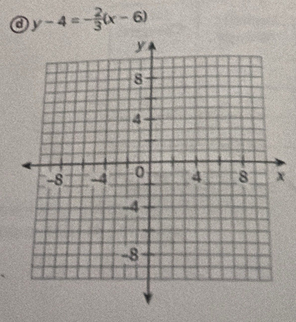 a y-4=- 2/3 (x-6)
x