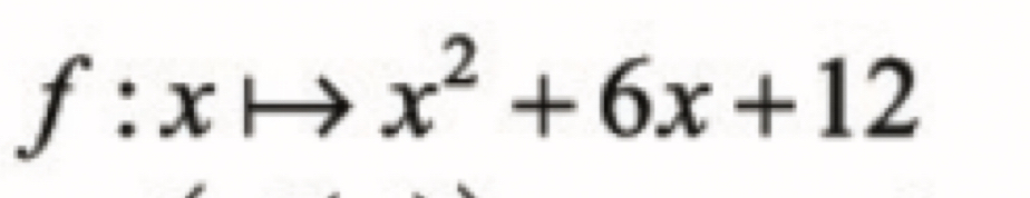 f:xto x^2+6x+12