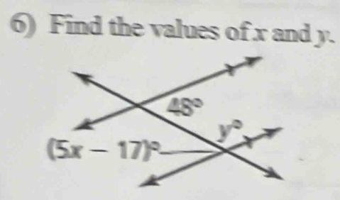 Find the values of x and y.