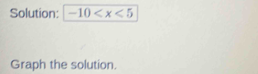 Solution: -10
Graph the solution.