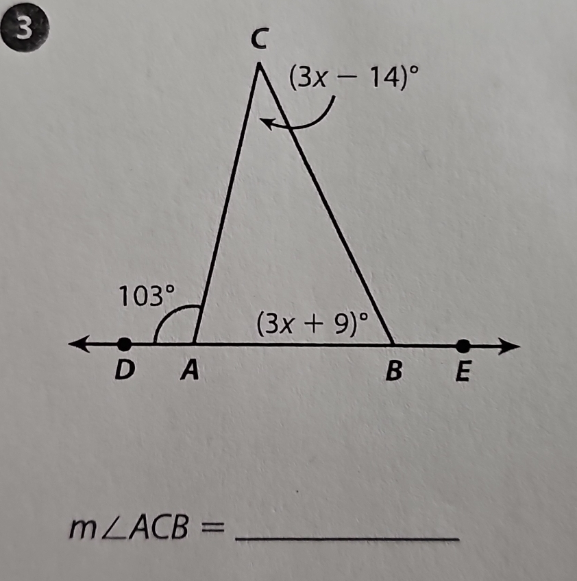 m∠ ACB= _