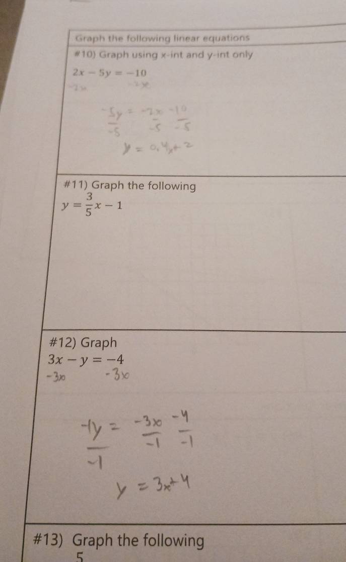 #13) Graph the following