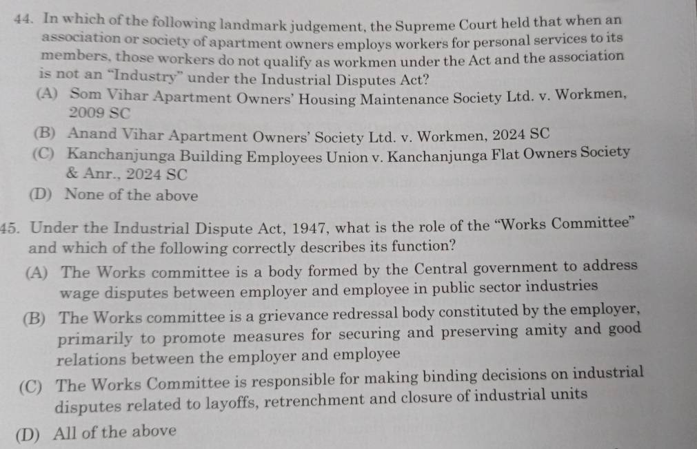 Solved: In which of the following landmark judgement, the Supreme Court ...