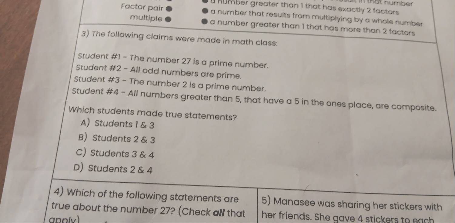 Solved: it in that number . humber greater than 1 that has exactly 2 ...