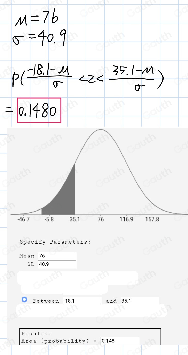 Solved: A distribution of values is normal with a mean of 76 and a ...