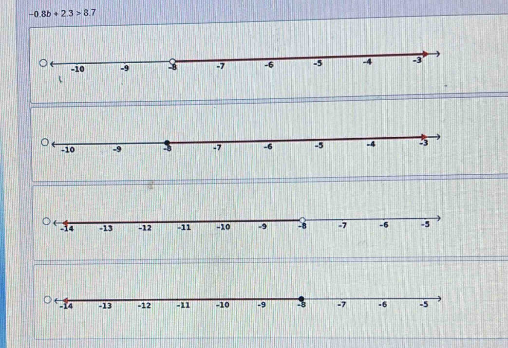 -0.8b+2.3>8.7