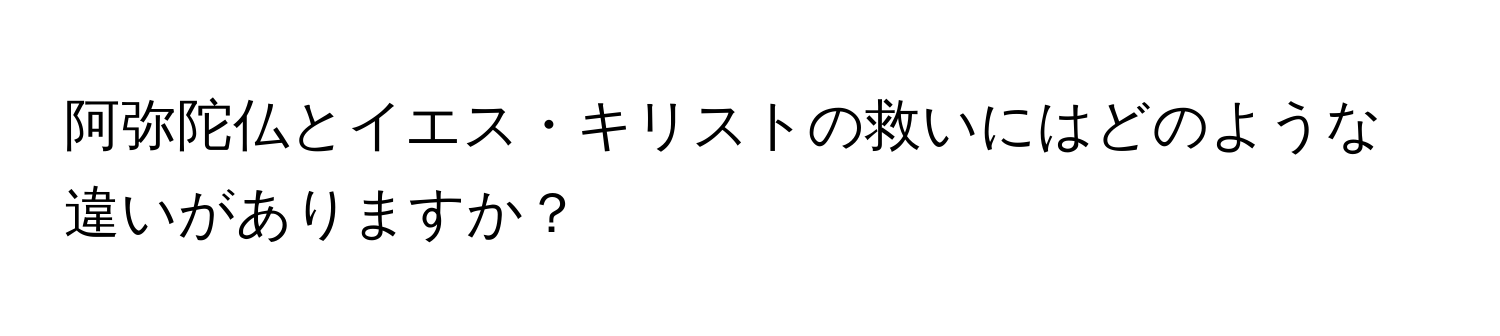 阿弥陀仏とイエス・キリストの救いにはどのような違いがありますか？