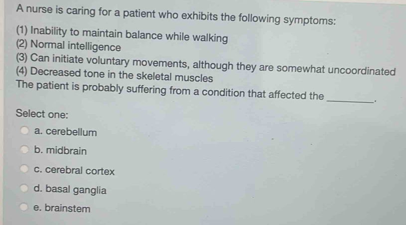 Solved: A nurse is caring for a patient who exhibits the following ...