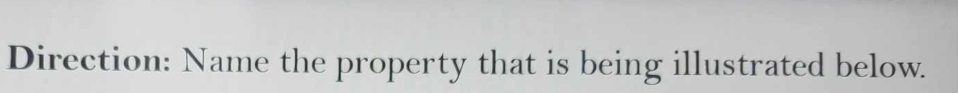 Direction: Name the property that is being illustrated below.