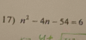 n^2-4n-54=6