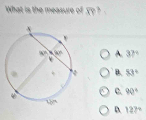 A.
B. 53°
C. 90°
D. 127°