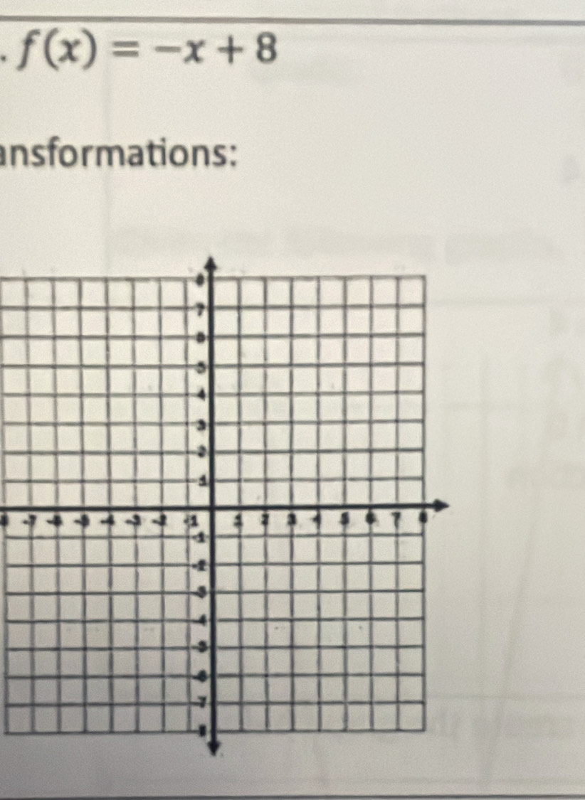 f(x)=-x+8
ansformations: