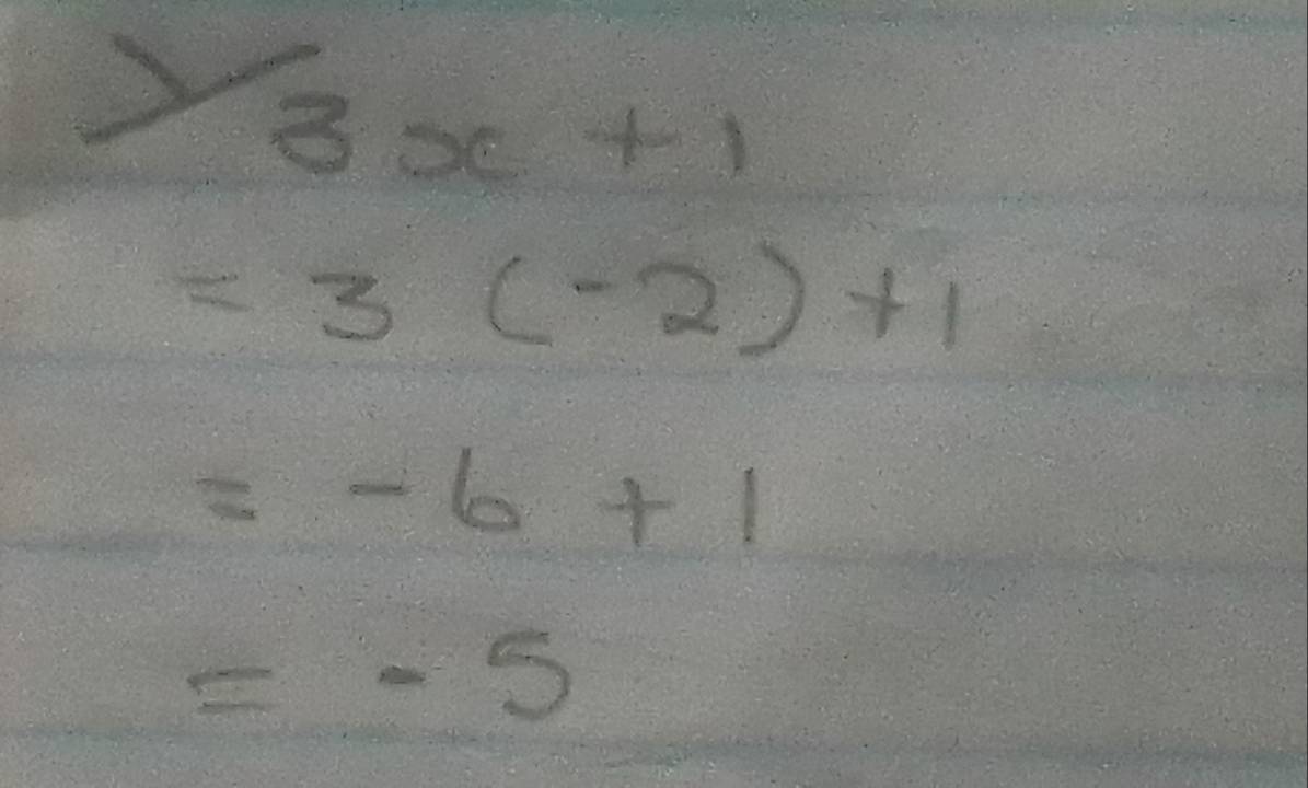 3x+1
=3(-2)+1
=-6+1
=-5