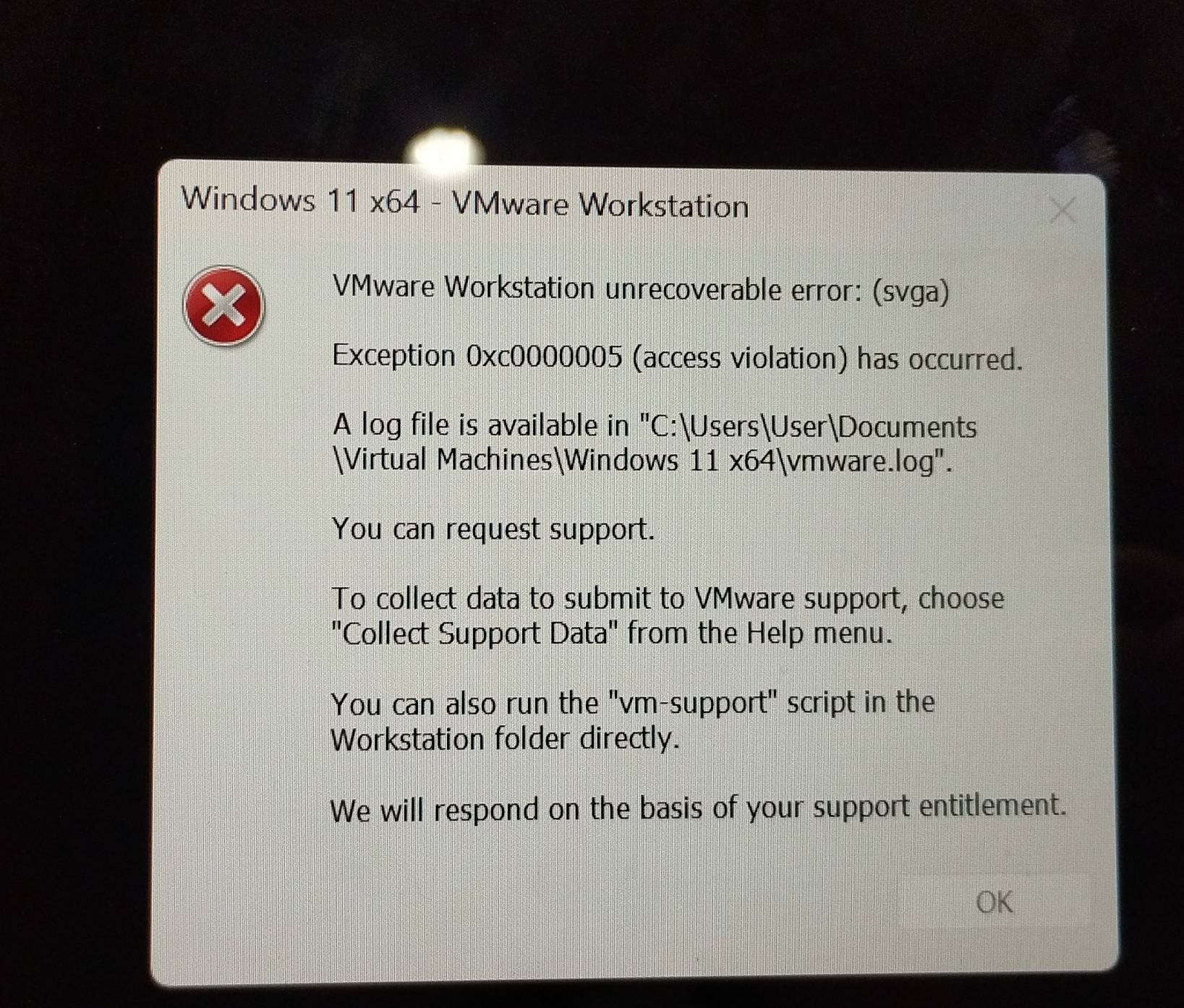 Solved: Windows 11* 64 - VMware Workstation VMware Workstation ...