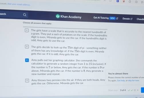 Solved: ccount. Add your email address. earch Khan Academy Get Al ...