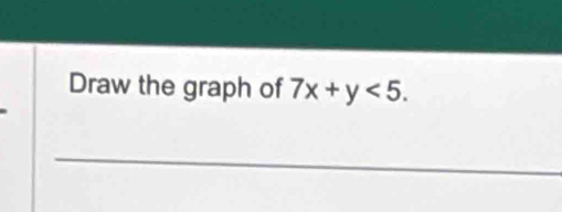 Draw the graph of 7x+y<5</tex>.